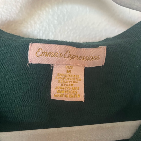 Expressions Dark Green V-Neck Sweater Maternity - Picture 3 of 3